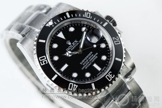 勞力士手錶 Rolex潛艇潛航者系列116610 綠水鬼綠鬼v8版 Rolex自動機械男表 冰藍色超亮夜光 超強防水  hds1382